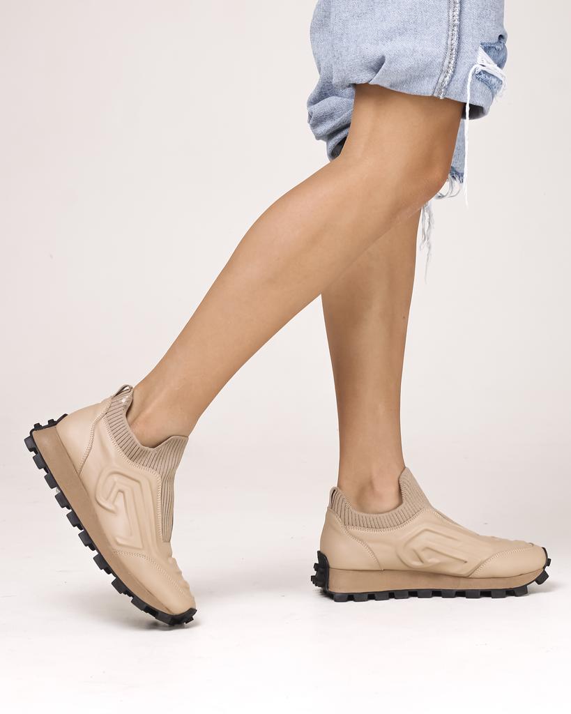 Кроссовки зимние Phany 70644 36 бежевые кожа