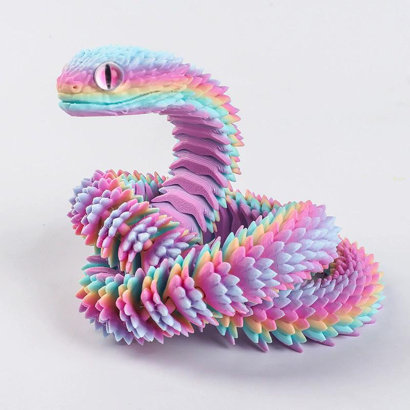 45 см 3D-печатные игрушки-змеи, смешные животные с принтом, модель, подвижная, рождественское поделочное украшение, имитация животного, детская настольная забавная игрушка