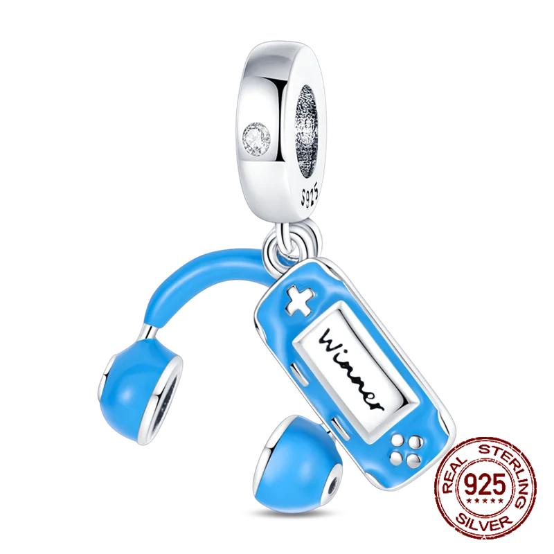 Copper Game Music Headphones Series Charms Fit Original Beads Bracelet For Women Jewelry Gift Making