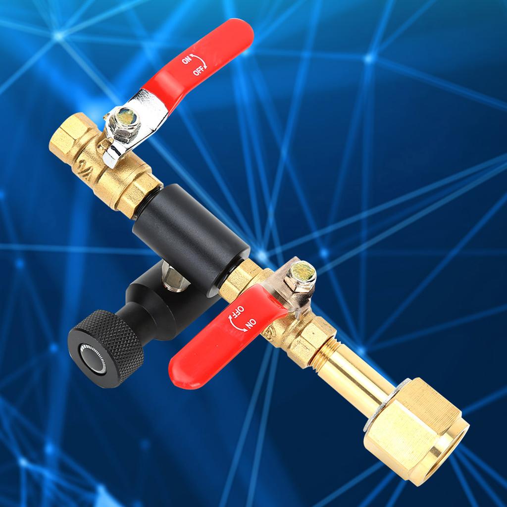 CO2 Cylinder Filling Adapter Double Valve CGA320 with Soda Black Valve ASA for SodaStream