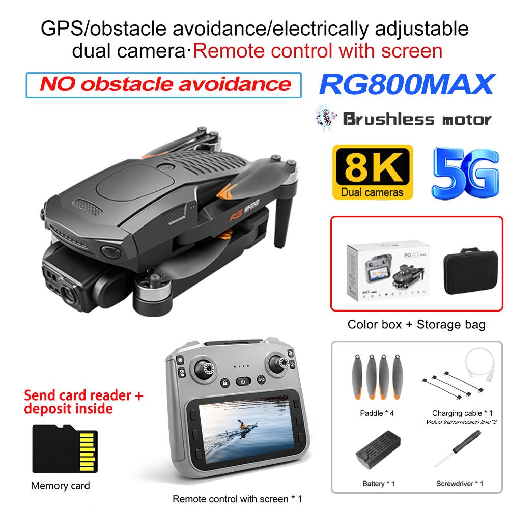 Новый RG800 MAX GPS Дрон Профессиональная 8K Камера Аэросъемка FPV Бесщеточный Обход Препятствий с Пультом Управления с Большим Экраном Складной Дрон