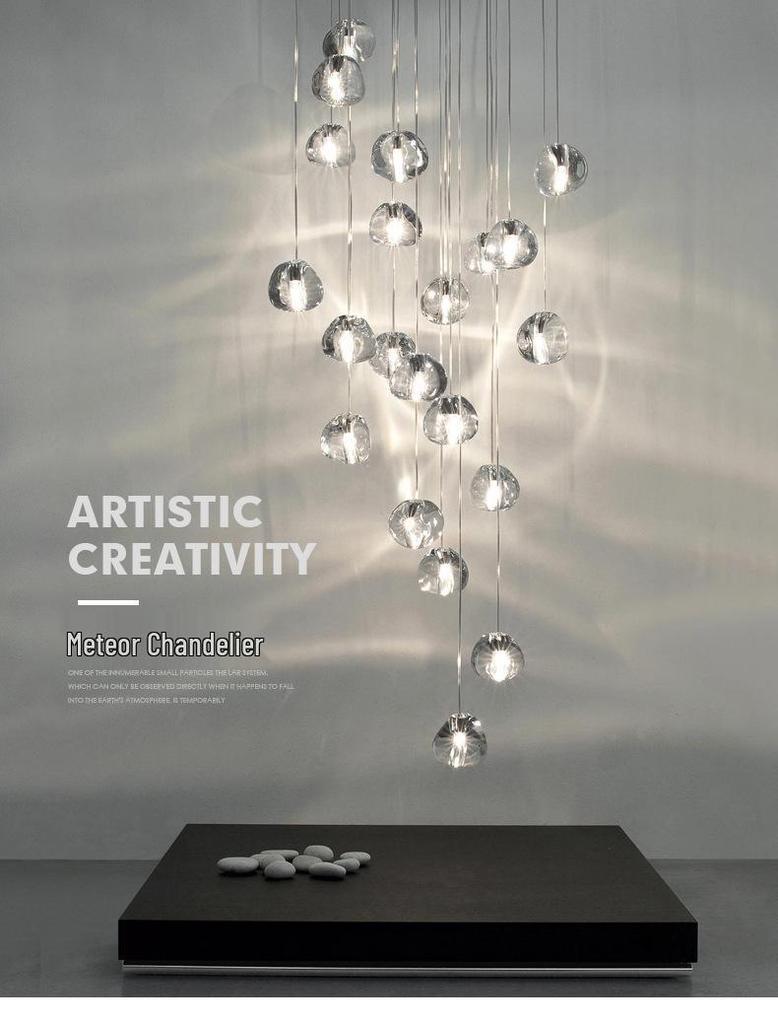 Современная светодиодная хрустальная люстра из американской вишни для лестницы или ресторана