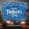 2Dflat, 1 piece of Father's Day Happy theme banner, elegant blue balloon pattern, oversized background fabric