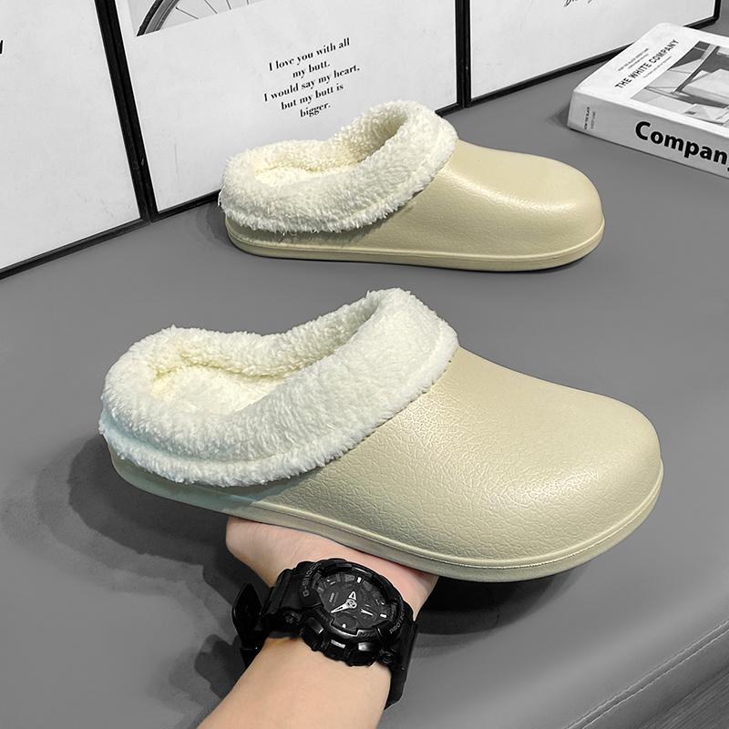 New Slippers Men's Home Winter Casual Shoes For Men Indoor Ourdoor Plus Warm Non-slip Round Toe Eva Mans Slipper Young Fashion