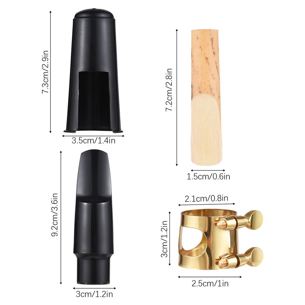 Комплект мундштука для альт-саксофона Мундштук для альт-саксофона с пластиковым колпачком для лигатурного язычка