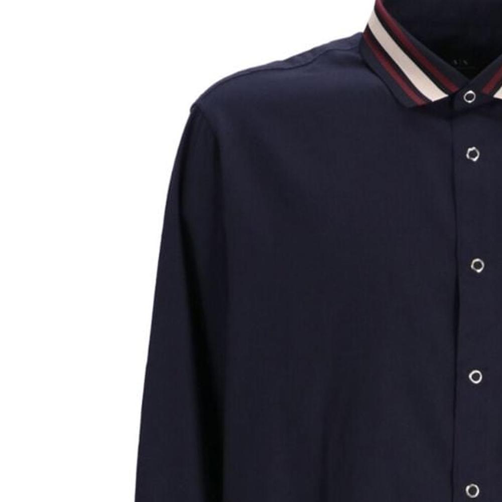 ARMANI EXCHANGE Logo-patch Cotton-blend Shirt 6RZC22-ZNXWZ-1510