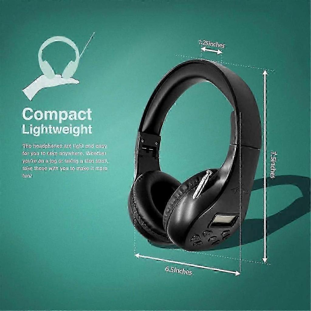 Wireless FM Radio Headphones with Built In Receiver for Outdoor Activities Like Mowing Jogging Walking Entertainment Listening less