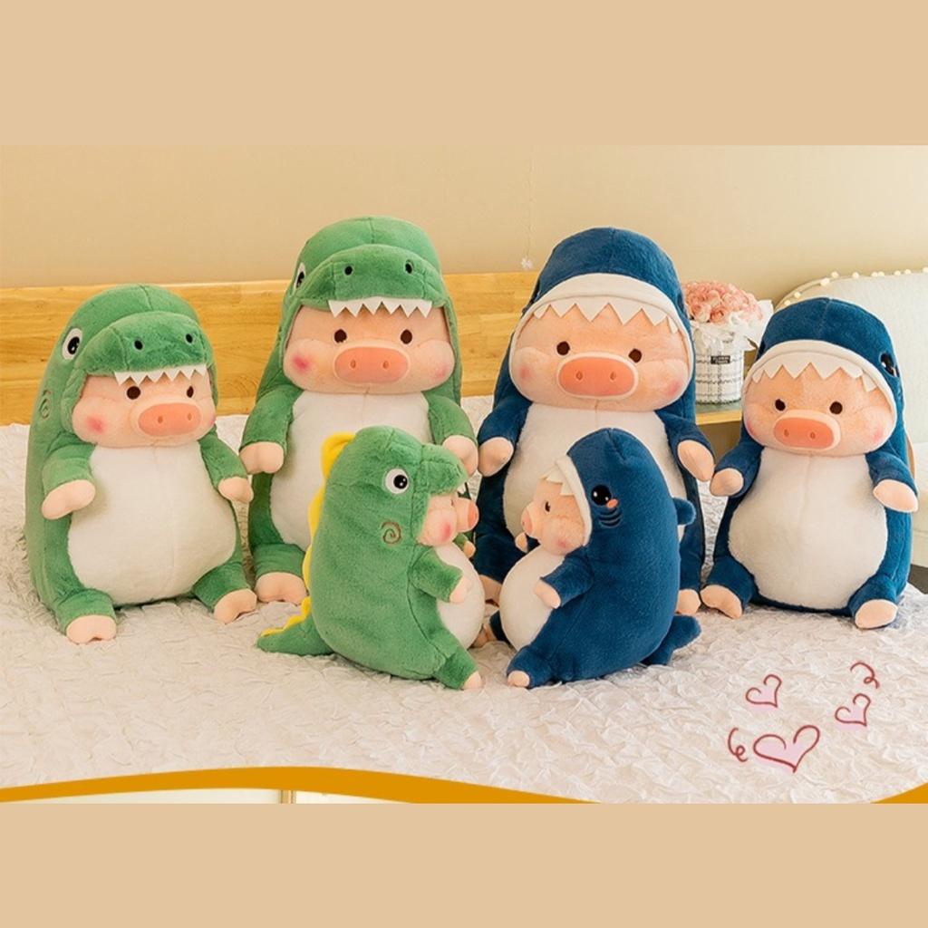 Милая плюшевая игрушка-подушка в виде свиньи-динозавра и акулы для детей, девочек, большая кукла-мягкая игрушка в подарок