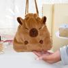 Unique Capybara Plush Cosmetic Pouch Large Capacity Drawstring Storage Bag Festival Gift Bags for Travel and Daily Use