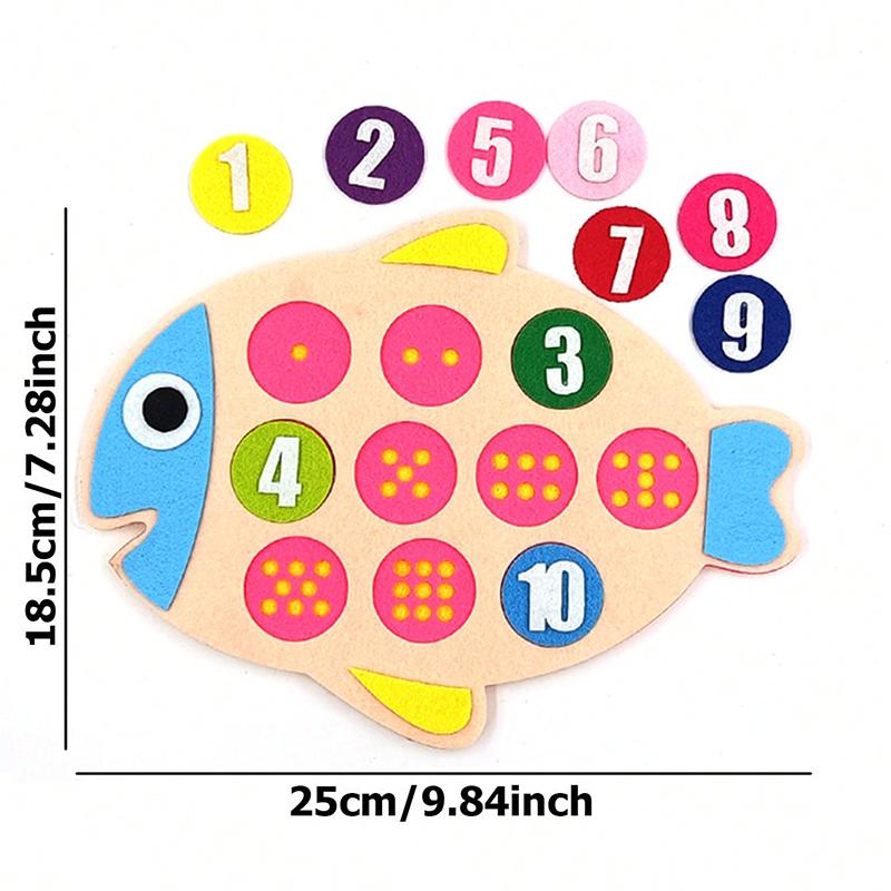 DIY Nonwoven Fabric Material Package Tie Button Puzzle Felt Little Fish Frog Duck Children Early Education Puzzle Toys TMZ