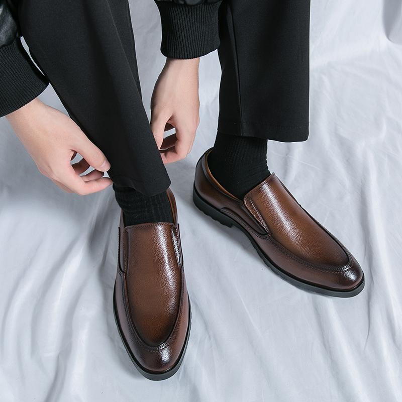 Плюс Мужская обувь Le Fu One Foot весна и осень Новые кожаные туфли Корейская версия Модная деловая обувь