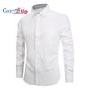 Cozy Up Men's Long Sleeve Button Up Shirts Solid Slim Fit Casual Business Formal Dress Shirt
