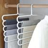 Multifunctional 5-Layer Plastic Pants Hangers, Non-Slip Space Saving Closet Organizer for Trousers and Scarves, Wardrobe Clothes Storage Rack
