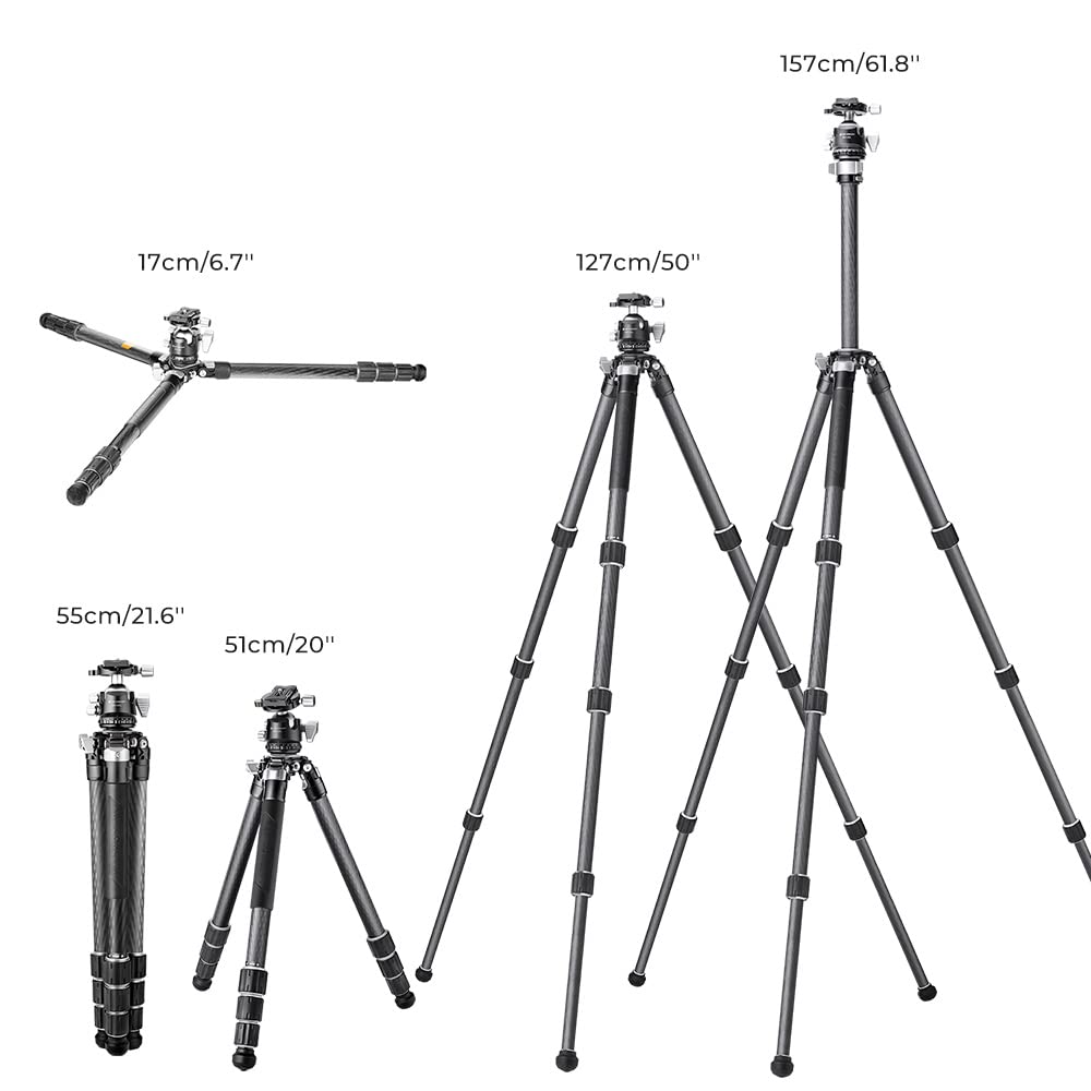 Tripod Concept Carbon Camera carbon Полная высота 4 гайки фиксатор Регулируемый 35 мм низкий центр 28 мм трубы Грузоподъемность для цифровой зеркальной камеры Canon Nikon Sony