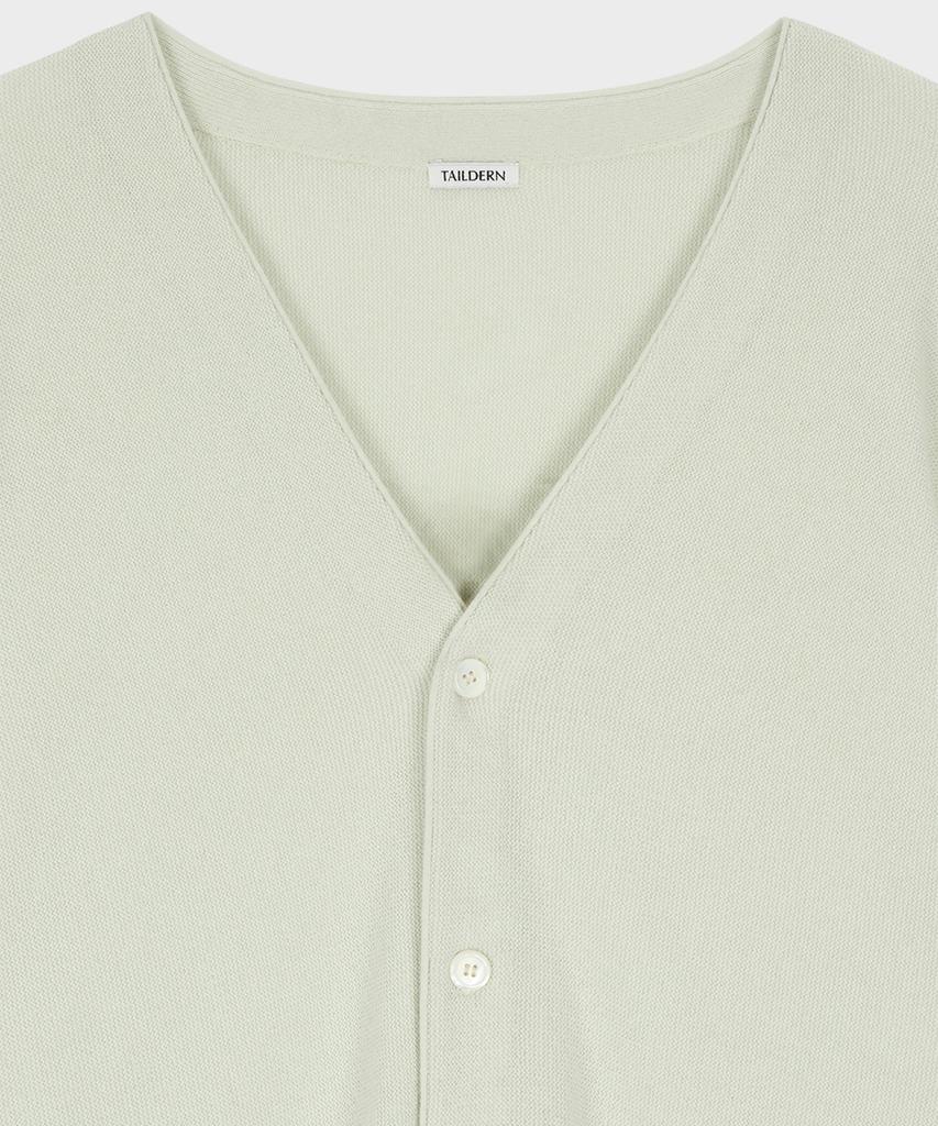 Taildern Wool Cashmere V-Neck Cardigan Mint