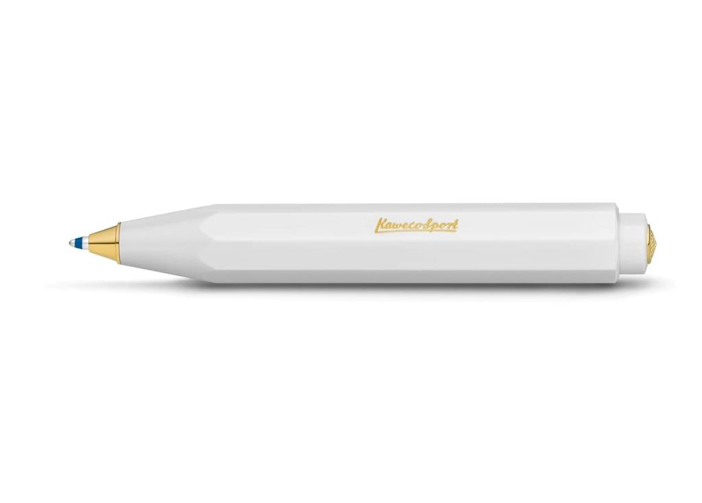 Kaweco Classic Sport White Ballpoint Officially Imported Pen, Oil-Based, CSBP-WH,