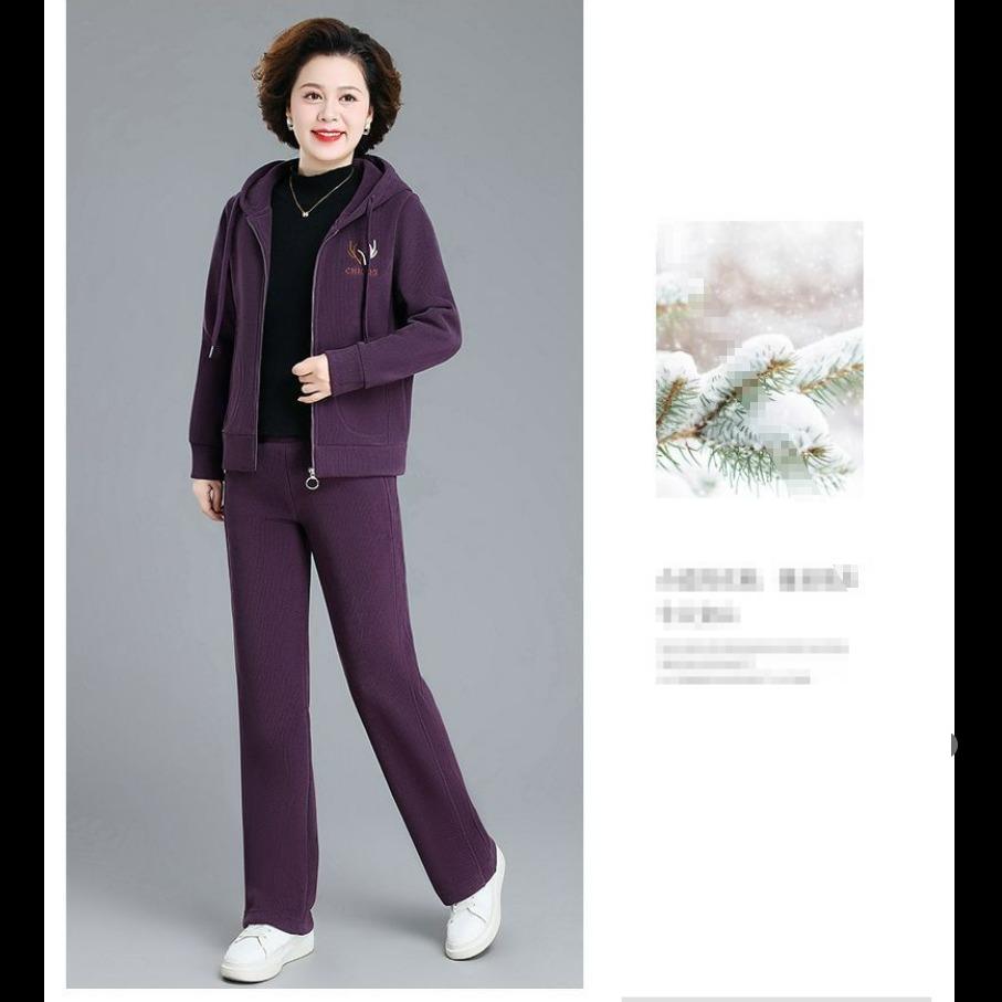 Плюшевая Толстая Куртка Повседневный Западный Стиль Женский Свитер Спортивный Костюм Осень и Зима Костюм-Двойка