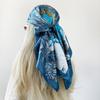 90cm Silk Scarf Large Square Scarf Women's Shawl New Printed Flower Sateen Scarf Wrap Headscarf Silk Scarf