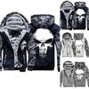 Coat Skull Punisher Zipper Unisex Jacket Sweatshirts Hoodie Thicken