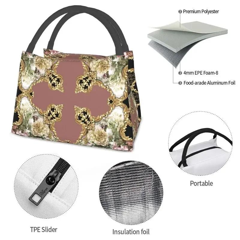 Барокко Искусство Живопись Термоизолированные Сумки Для Обеда Женщины Многоразовый Обед Сумка Для Офиса Уличное Хранение Еды Коробка Для Еды
