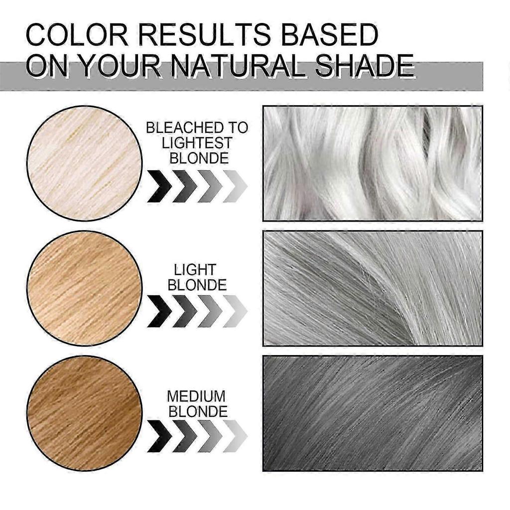 Silver Gray Hair Dye Cream, Unisex Silver Hair Dye Long-lasting Non-Damage Color Cream for Women and Men
