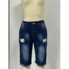 2026 New Fashionable Stretchy Personalized Casual Ripped Jeans Men's Cropped Pants