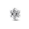Sparkling Snowflake Circle Dangle Charm Bead Suitable for European Original Silver Bracelet Bangle DIY Jewelry Accessories