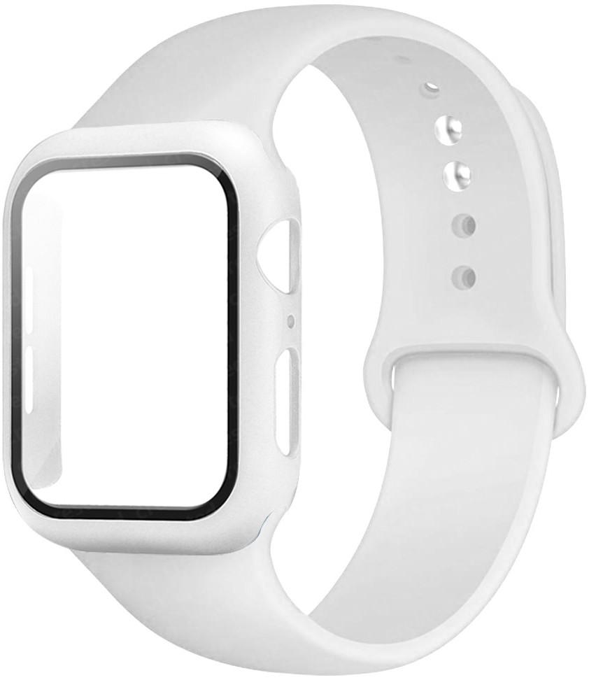 Для ремешков Apple Watch 46 мм 44 мм 41 мм 40 мм 45 мм 42 мм Силиконовый браслет correas iwatch Серия 10 9 8 7 6 SE 3 11 Стекло+Чехол+Ремешок