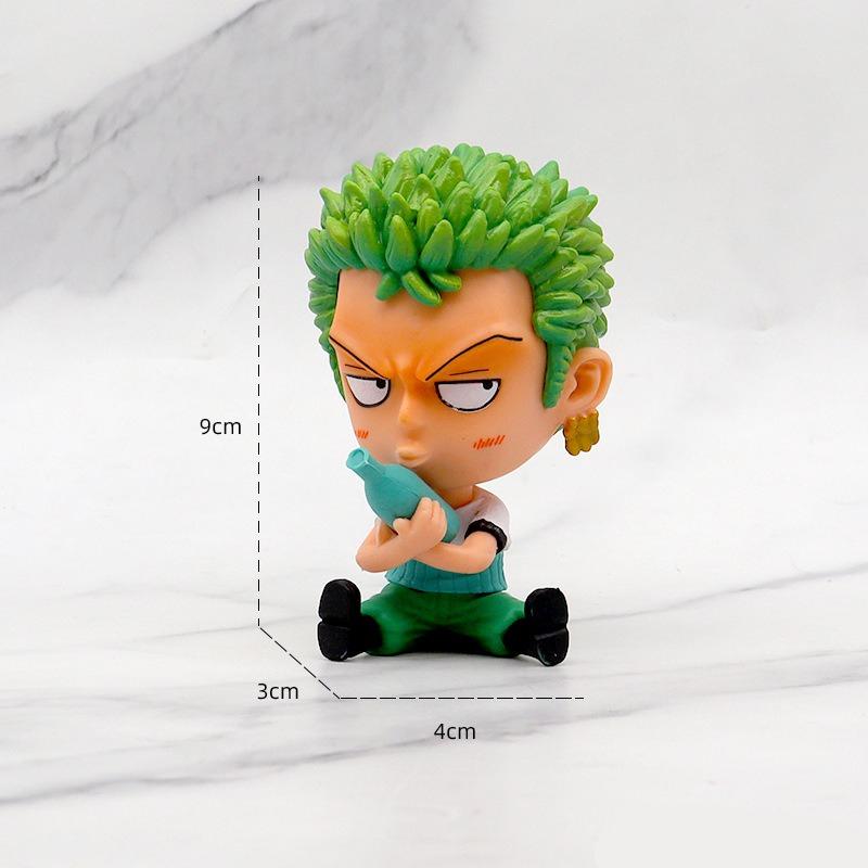 Аниме One Piece Рождественская Фигурка 8-10 см ПВХ Луффи Ророноа Зоро Милые Украшения Q Версия Украшение для Автомобиля Коллекционная Модель