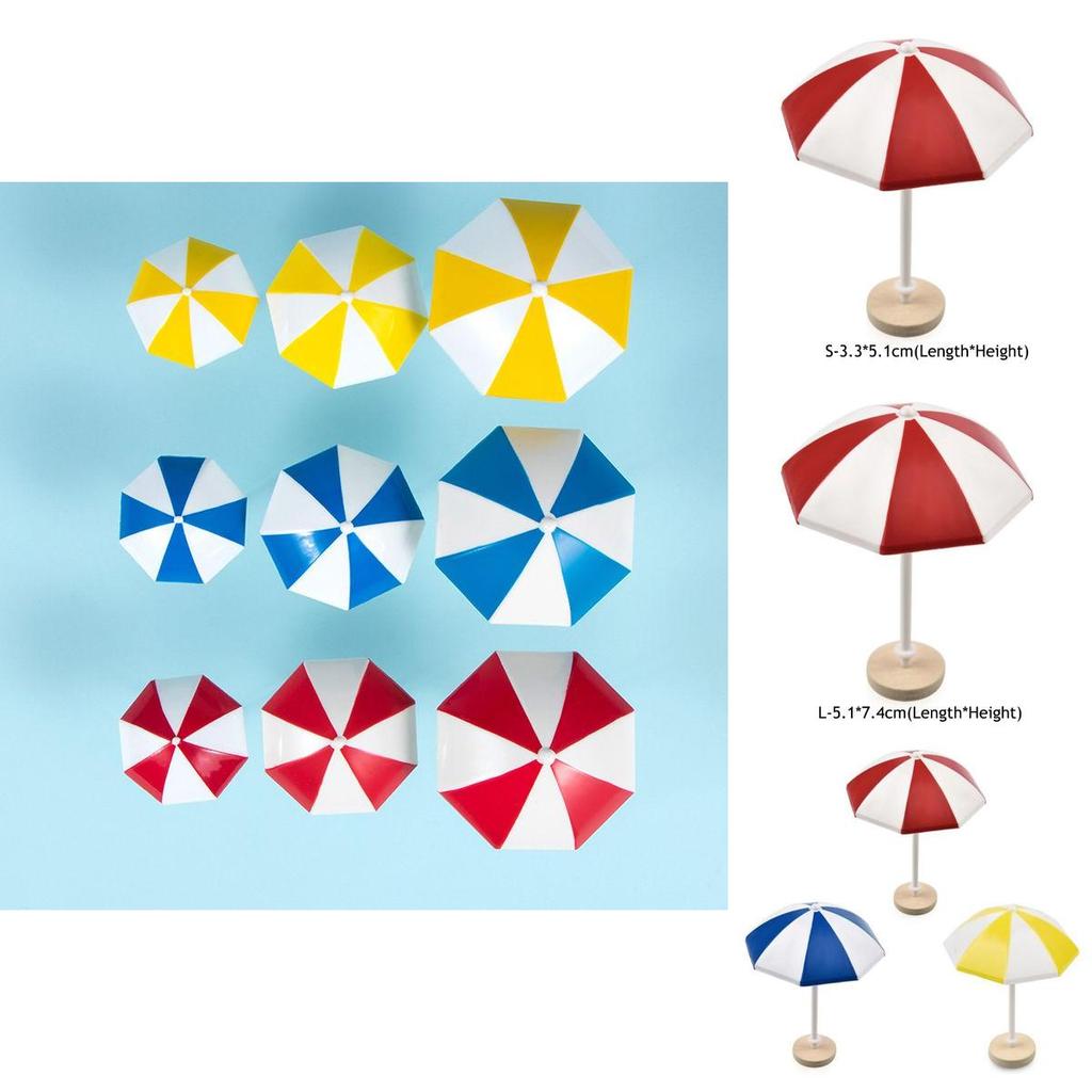 Cute Beach Sun Umbrella Micro Landscape Decoration For Enchanting Mini Garden Scenes