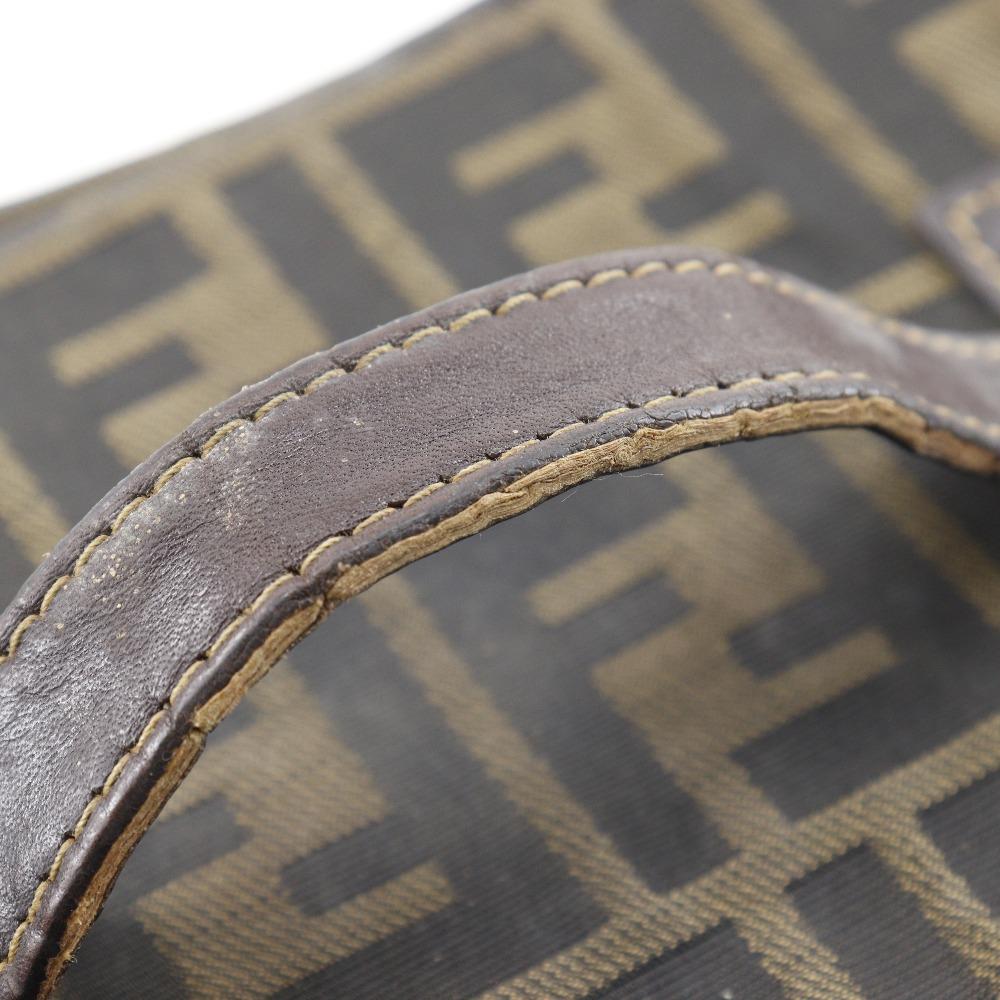 FENDI Folding vanity Pouch Zucca Brown Nylon canvas Women Used