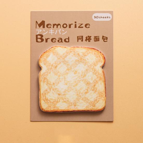 Наклейки для заметок в форме хлеба, 30 листов, дизайн буханки, бумага премиум-класса, клейкие заметки, гладкая поверхность