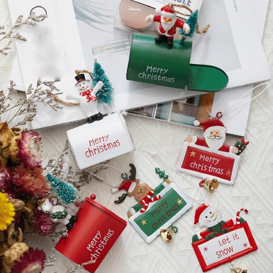 Рождественский кулон, креативный кованый железный почтовый ящик, подвесной орнамент, праздничная подвеска в виде рождественской елки для украшения дома