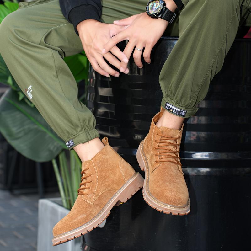 2024 Новое поступление Мужские кожаные модные высокие ботинки Универсальные мужские удобные мотоциклетные ботинки Роскошные брендовые мужские ботильоны