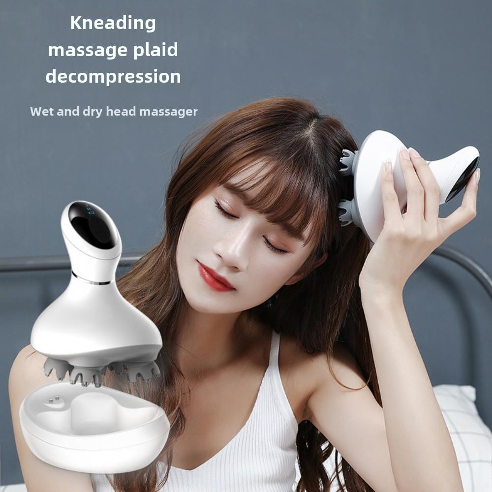 Массажер для головы Терапия головы и компрессионные акупунктурные точки Электрическая меридианная щетка Водонепроницаемый разминающий ручной массажер для кожи головы