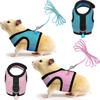 2 Pieces Guinea Pig Clothes Baby Ferret Rats Hamster Soft Mesh Harness Leash Vest Set with Bell for