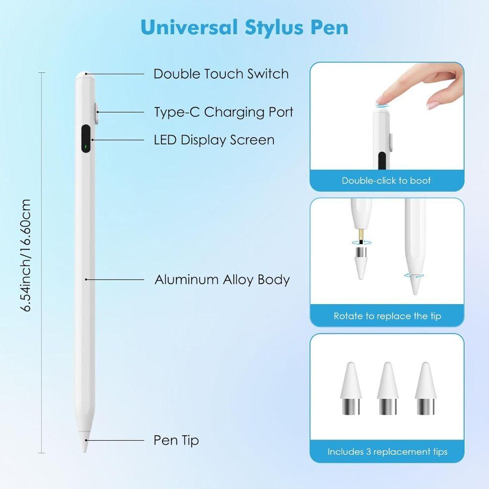 Rechargeable Universal Stylus Pen Sensitive Mobile Phone Pencil for Android/iOS