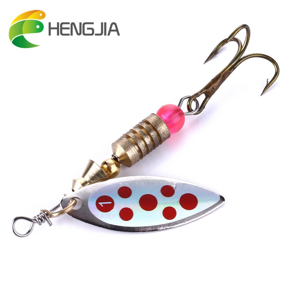 5 шт. металлические рыболовные ложки HENGJIA 0,16 унции, приманка для форели, окуня, щуки, рыболовные приманки, 2 цвета