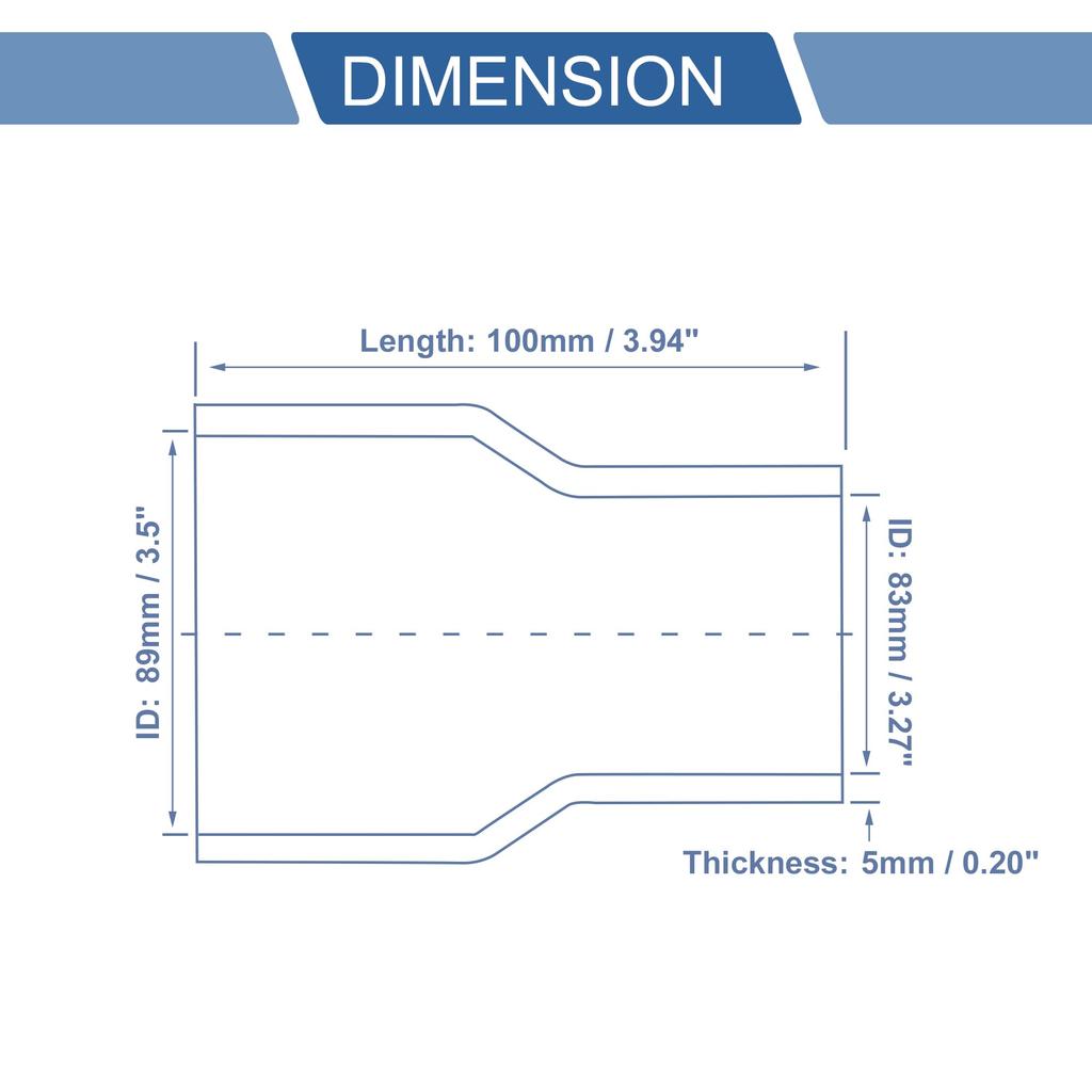 X AUTOHAUX Silicone Hose, Silicone Tube, Intercooler, 4 Layer Reinforced, Ragator Hose, Cooling Connection