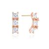 Tirrlirr 14K Pink Gold Triple Square Earrings