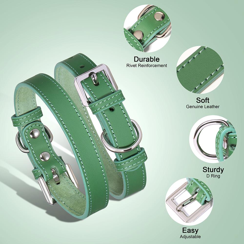 Кожаный ошейник для маленькой собаки, регулируемый ошейник для щенков, прочное ожерелье для кошек и собак маленьких и средних размеров, чихуахуа