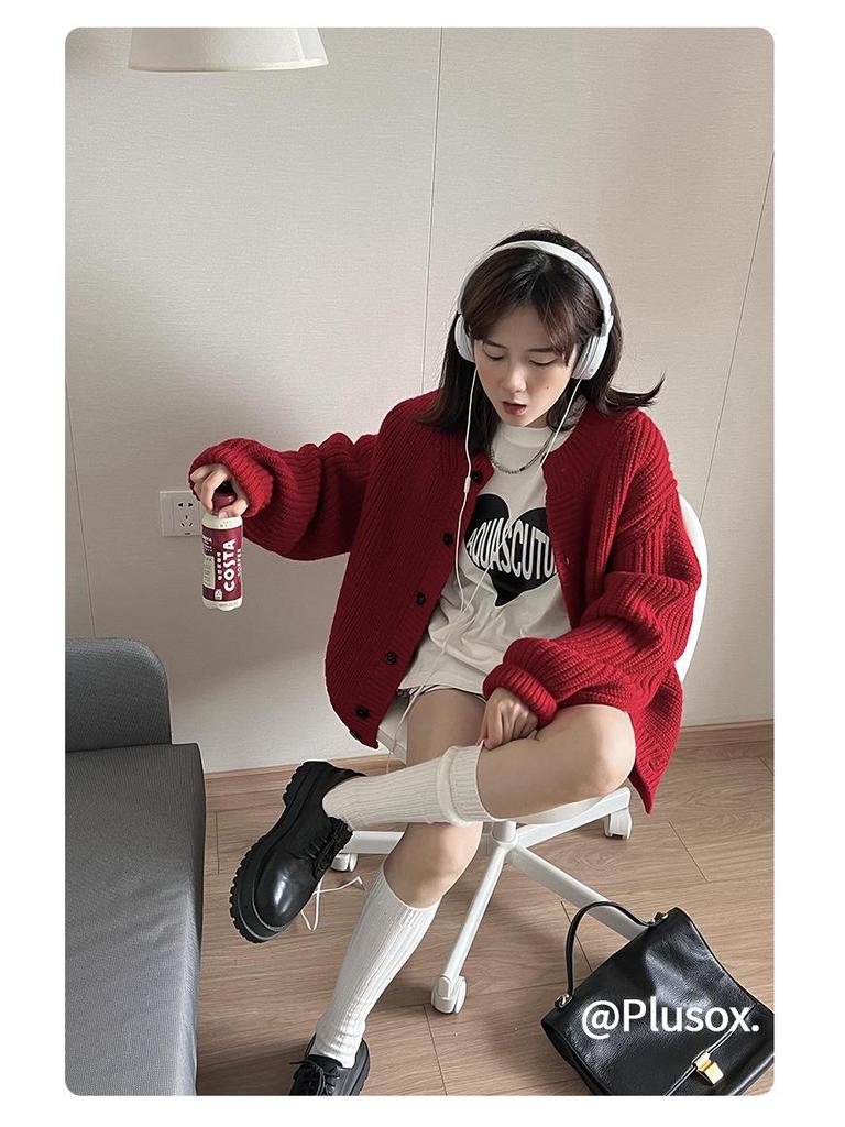 Женские бежевые хлопковые теплые носки выше колена Plusox - Коллекция Осень/Зима