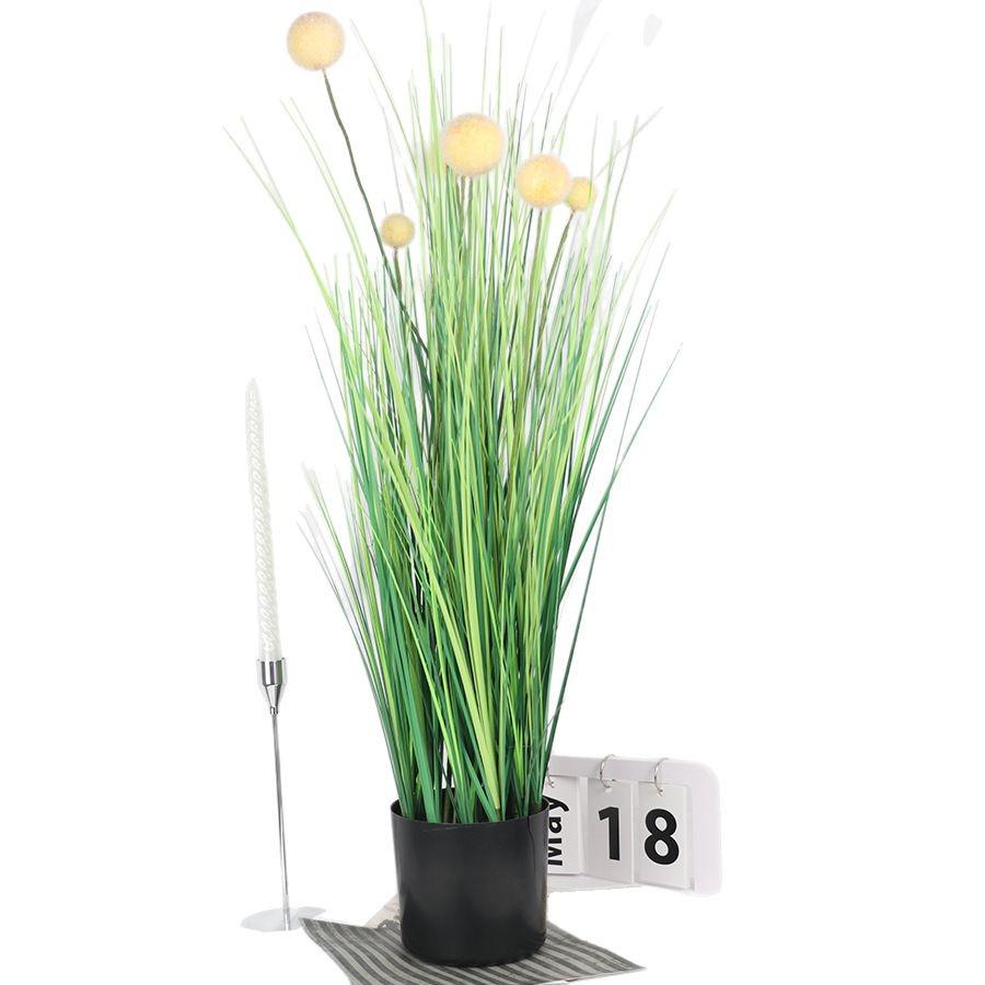 Artificial Onion Grass in Pot for Home and Garden Decor
