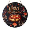 2D Pumpkin Head Art Decoration Wooden Hanging Pendant Door Decor Wreath Sign  Porch