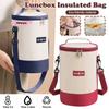 Large Capacity Portable Lunch Bag Insulated Cylindrical Thermal Cooler Tote with round Aluminum Foil Food Container FreshKeeping