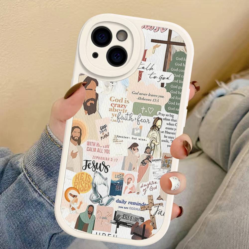 Verse Of The Christian Bible Jesus For IPhone 16 15 14 13 12 11 Pro Max Plus Leather Phone Cover