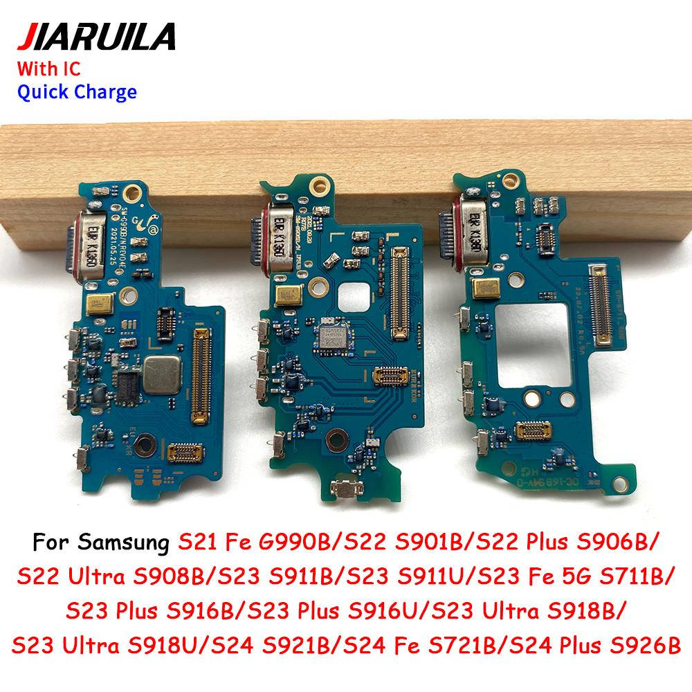 Шлейф USB-разъема для зарядки для Samsung S11 S11 S11 Plus Ultra S11 Fe G991B S916B, плата зарядки с модулем микрофона