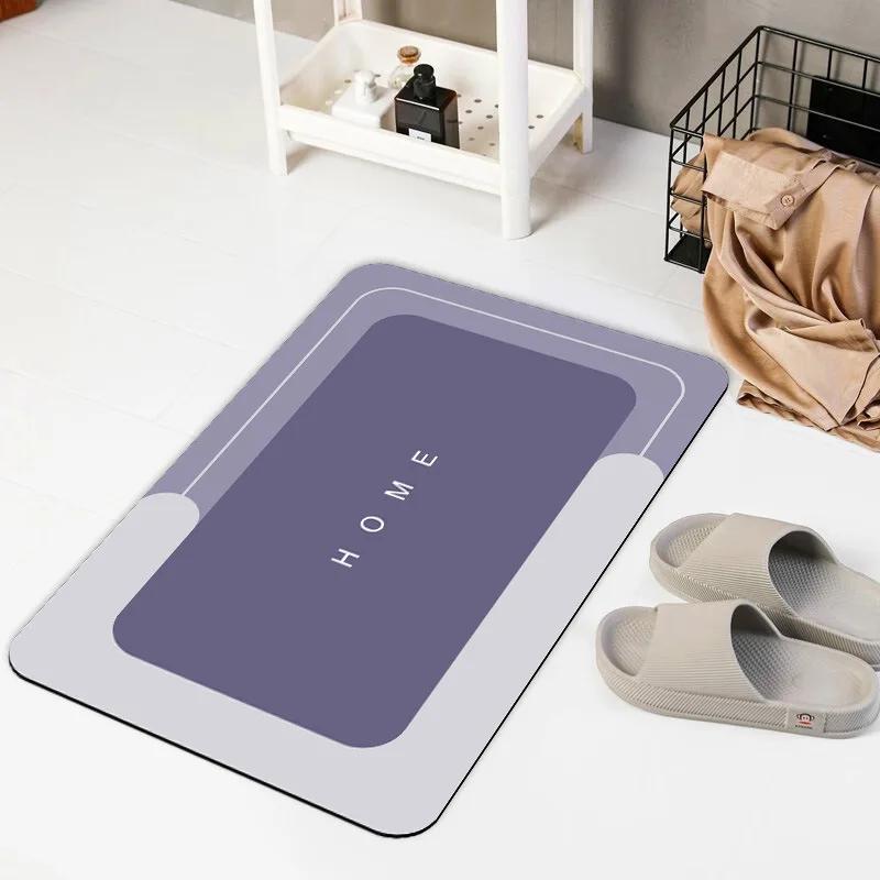 Коврики для ванной из диатомита, впитывающий нескользящий коврик для пола, коврик для ног, быстросохнущий коврик для душа и туалета, моющийся