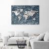 Canvas print, World map marble