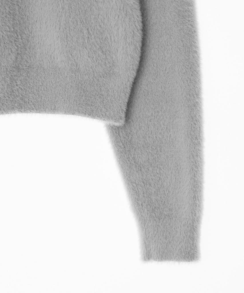 LEE Women'S Round Neck Hairy Logo Knit Light Gray